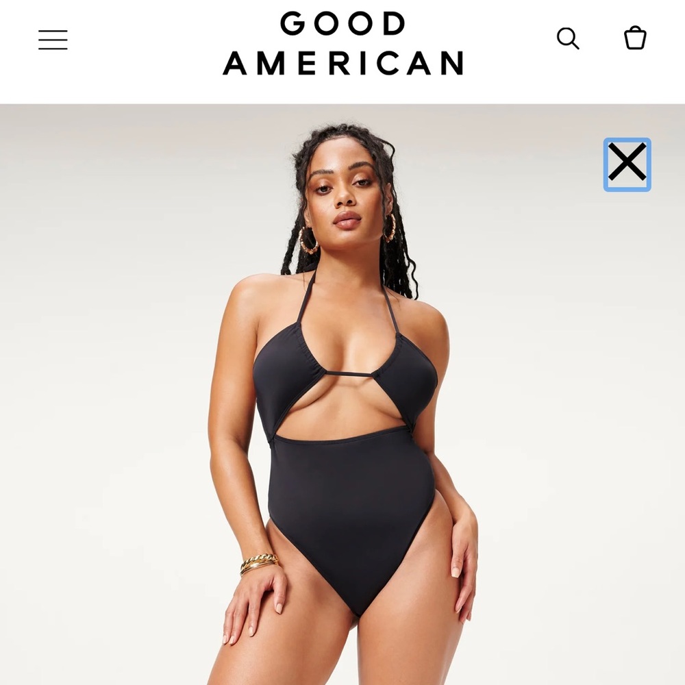 Good American halter one-piece swimsuit